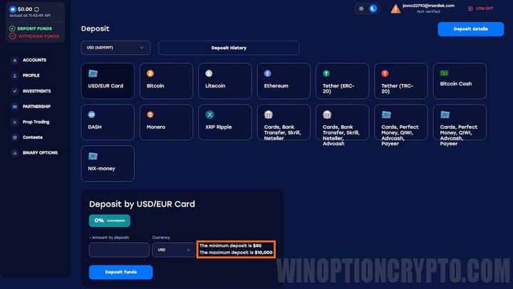 Depositing funds to AZAForex