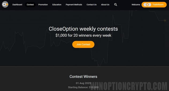 contests and bonuses in CloseOption