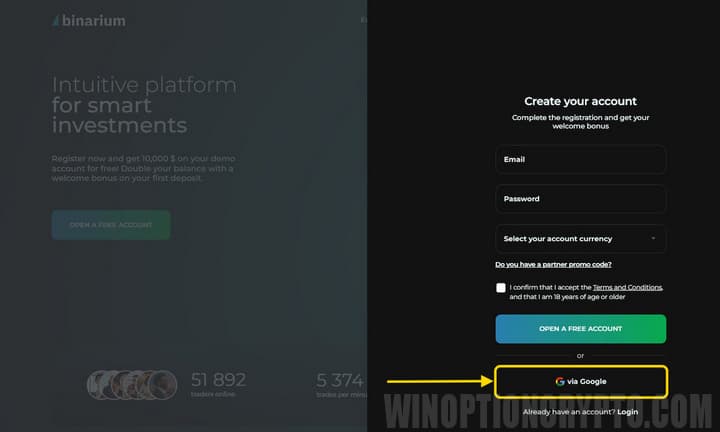 registration via social networks