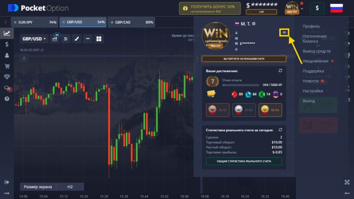 Hiding balance and personal data