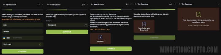 account verification in RaceOption