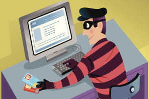 Fraudster at the computer