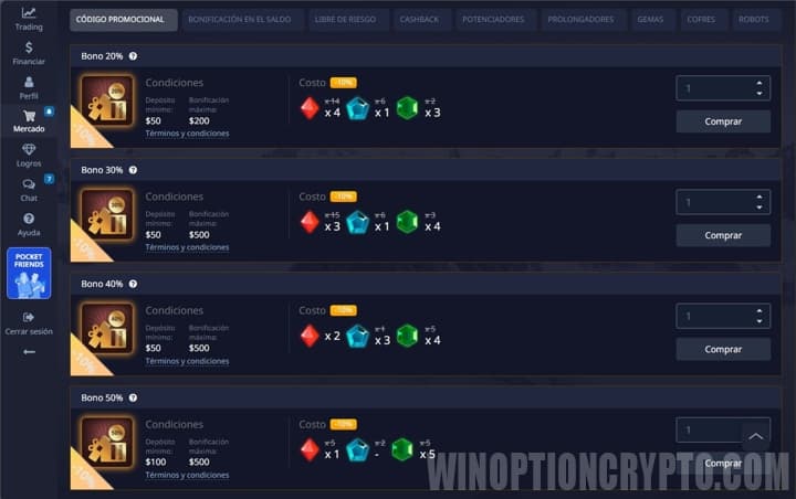 Bonos de corredor de PocketOption