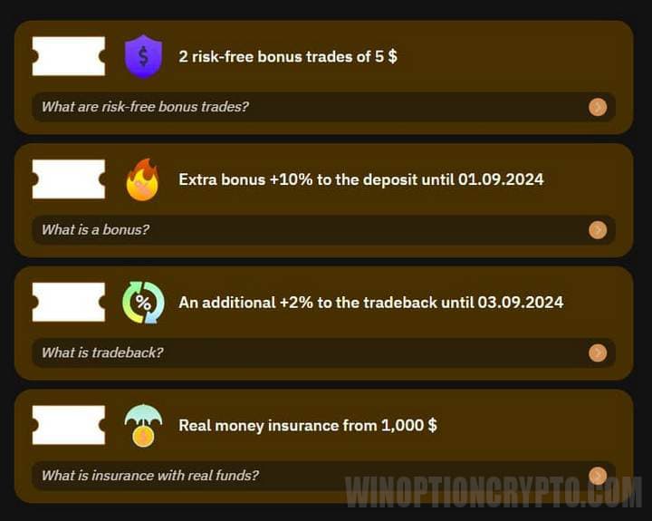 gifts and bonuses in binarium