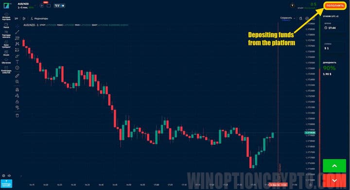 top up your account from the platform