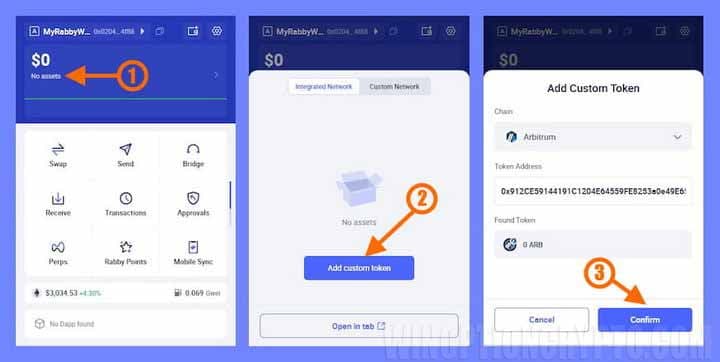 добавление токена в Rabby Wallet
