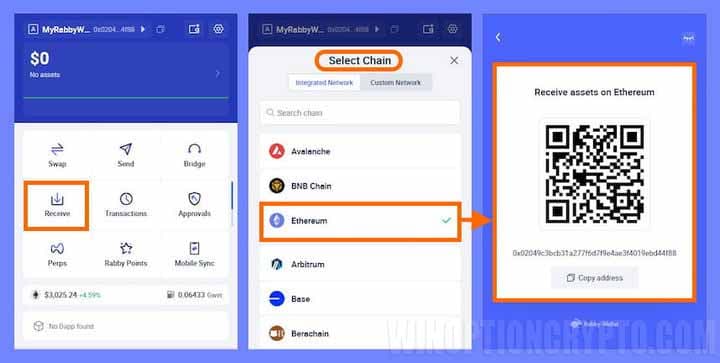 пополнение кошелька Rabby Wallet
