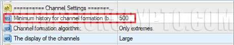 minimum history settings in auto trend channels