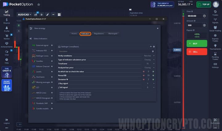Setting up your own PocketOptionRobot strategy
