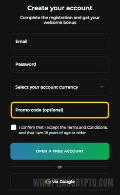 Creating an account on Binarium