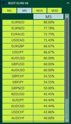 information panel in Boot Guns
