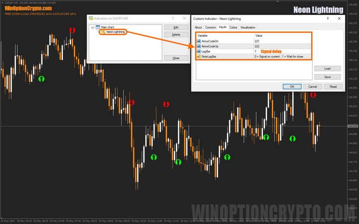 neon lightning settings
