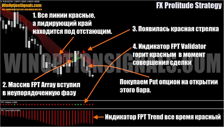 Пример покупки опциона Put в FX Profitude